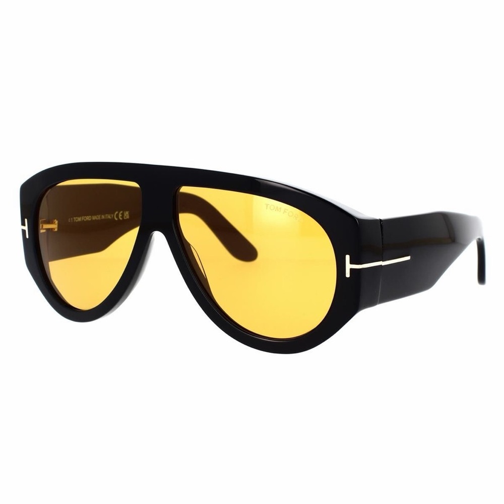 Tom Ford Black Frame Sunglasses with Yellow Lenses